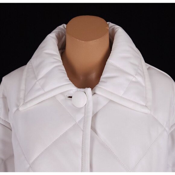 Stand Studio Faux-Leather Jacinda Puffy Jacket Size 34 US 2 XS Womens White $430 - Picture 4 of 15